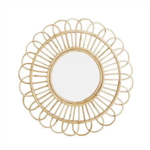 Okrągłe lustro z bambusa