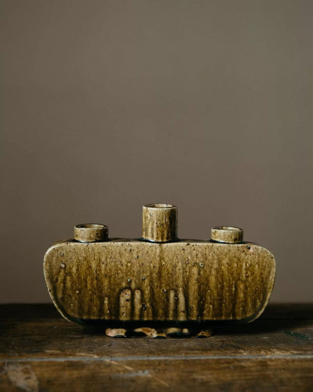 świecznik potrójny w kolorze jasnego brązu