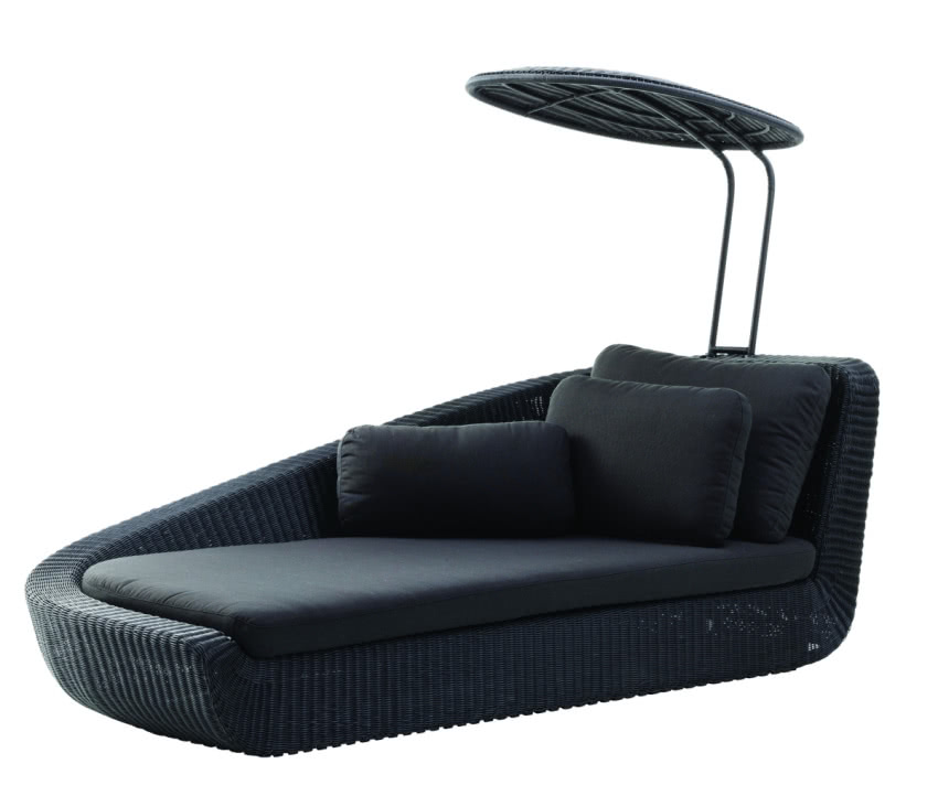 Szezlong ogrodowy z polirattanu Savannah, szer....