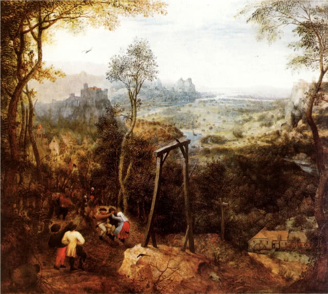 pod szubienicą tańczą ludzie