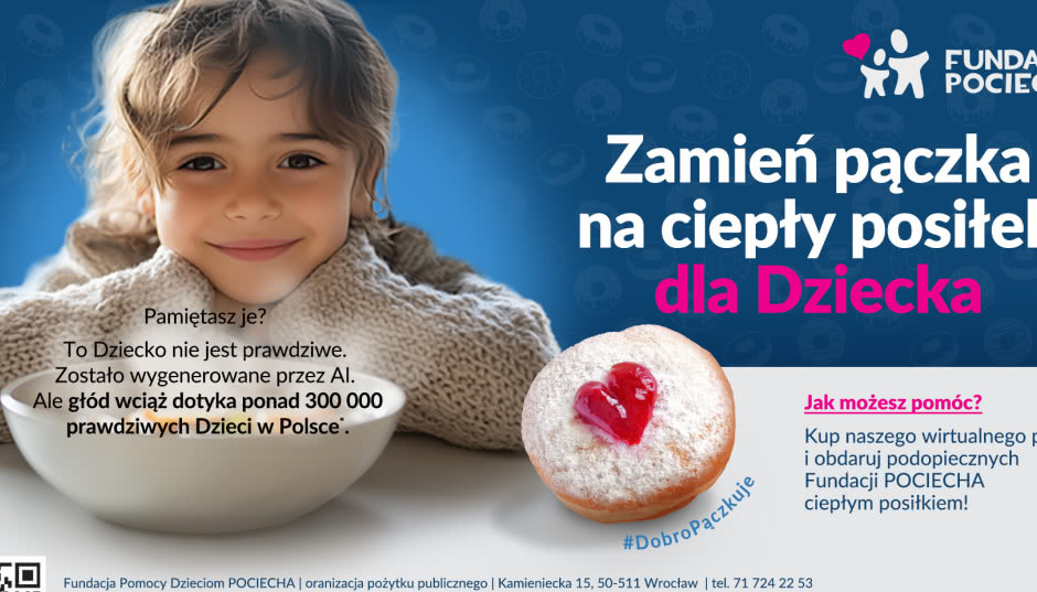 Szósta edycja „Zamień pączka na ciepły posiłek dla Dziecka”. Fundacja POCIECHA wspiera dzieci w całej Polsce