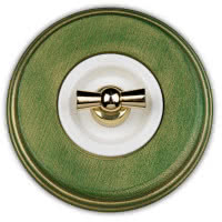 Zielony okrągły włącznik Fontini