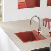 Zlewozmywak ceramiczny w kolorze Coral