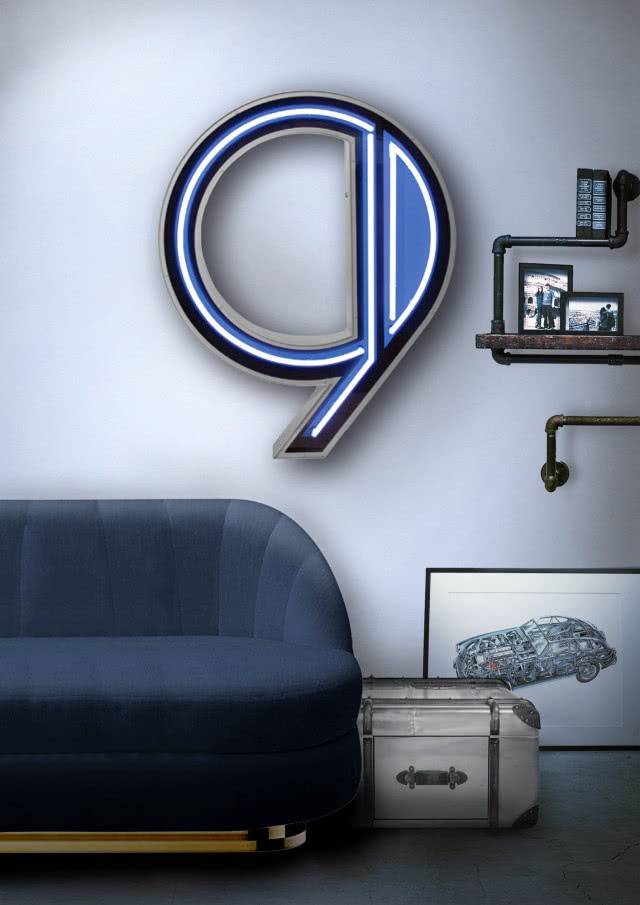 neon przedstawiający cyfrę 9