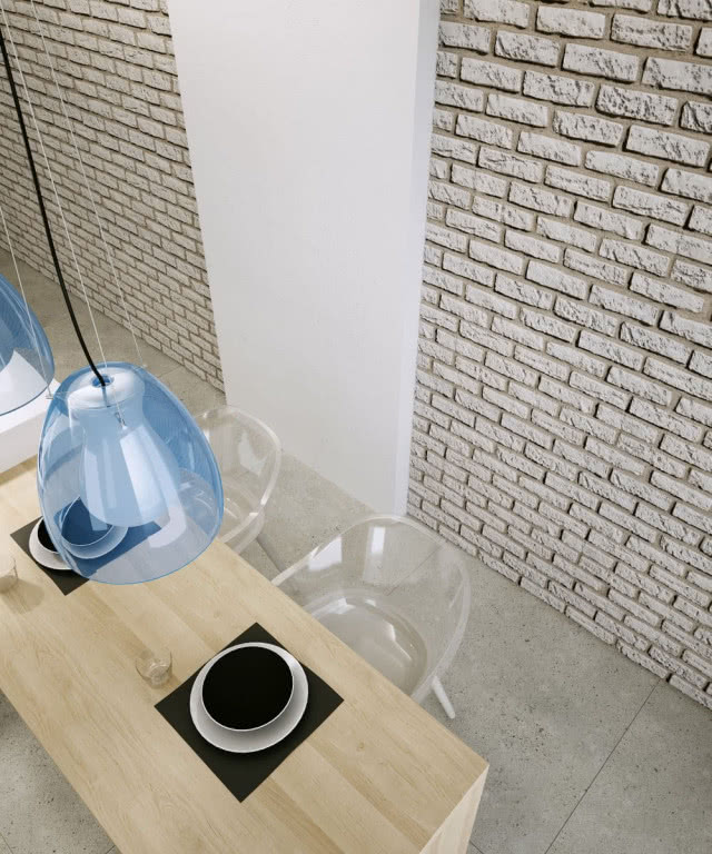 Ściana obłożona białym kamieniem dekoracyjnym Loft Brick, do wyboru w odcieniu sahara lub karmelowy, STONE MASTER