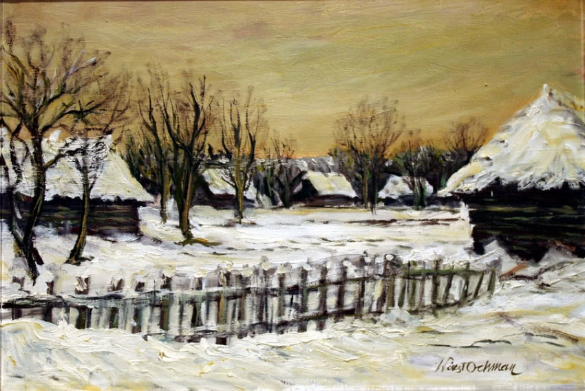 Wiesław Ochman, "Zima",olej, płótno, 38 x 55 cm,...