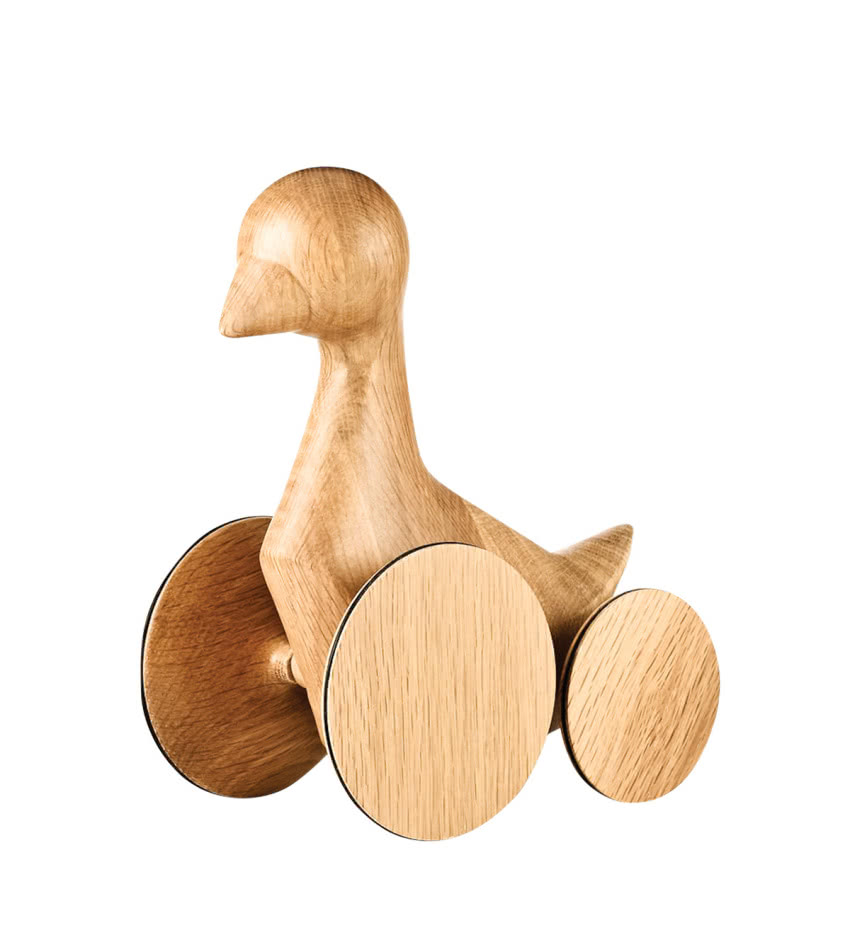 Kaczka na kółkach, drewno dębowe,...