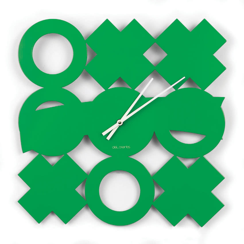 Zegar ścienny Tic-Tac-Toe, lakierowany metal,...
