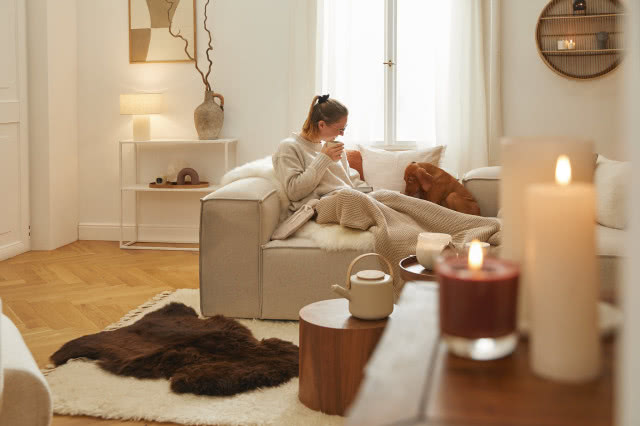 jesienny salon aranżacja