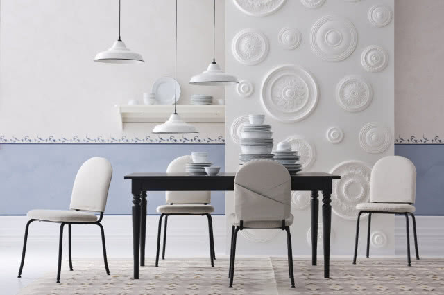 owalne białe stiuki