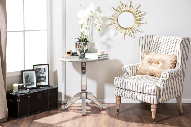 Stolik i fotel w stylu glamour