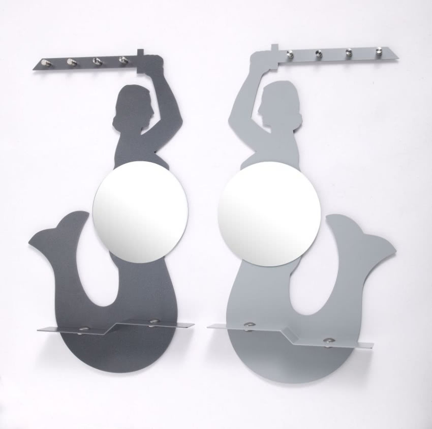 Robert Szuba Syrenka- wieszak, półka, lustro