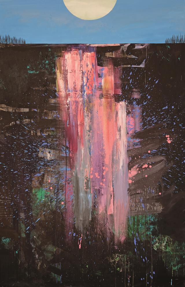 Agnieszka Zawisza, „Księżyc nad wodą”, 2018, olej, płótno,
200 x 130 cm, obraz w kolekcji prywatnej