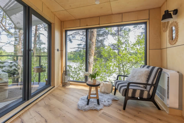 drewniany domek 35m2 wnętrze