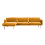 Sofa narożna z aksamitu Moby