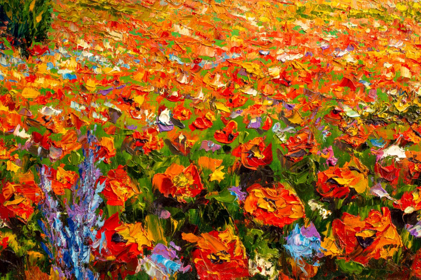 Claude Monet, "Pole wiosennych czerwonych kwiatów"