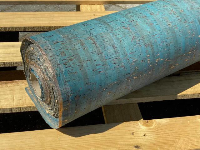 rolka niebieska tkanina korkowa