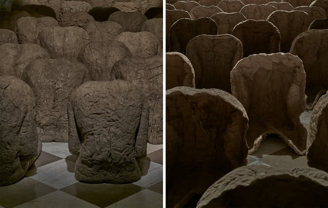 M. Abakanowicz, "Plecy/Backs" (12 figur), 1976-1989. Fundacja Marty Magdaleny Abakanowicz-Kosmowskiej i Jana Kosmowskiego. Fot./Photo Jakub Certowicz