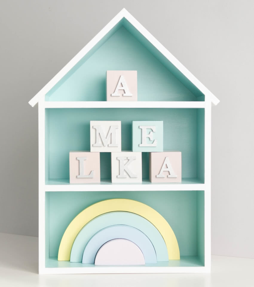 Drewniana półka - domek, Malovvane, 179 zł