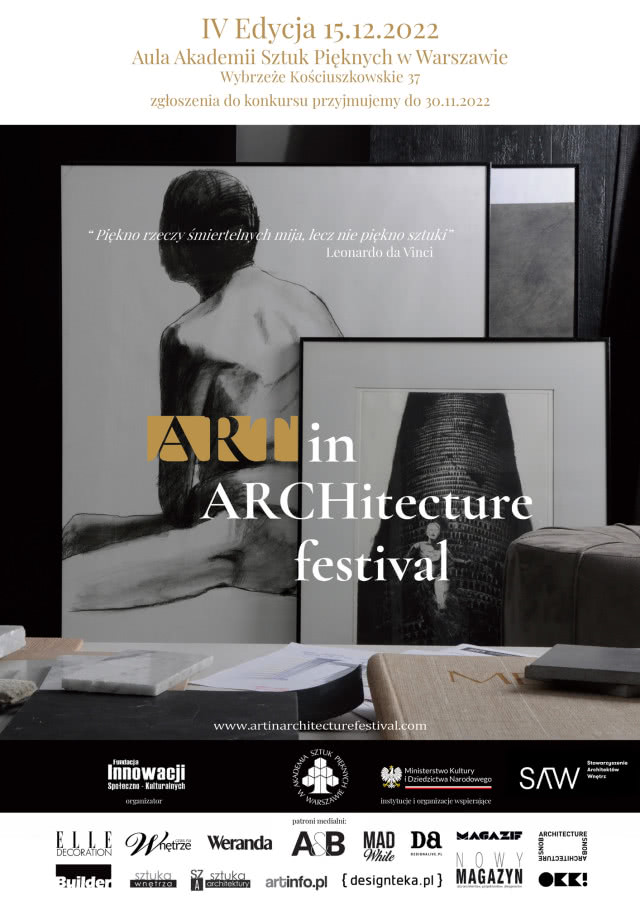 IV edycja Art in Architecture festival. Jeszcze do 30 listopada 2022 r. trwa termin nadsyłania prac konkursowych