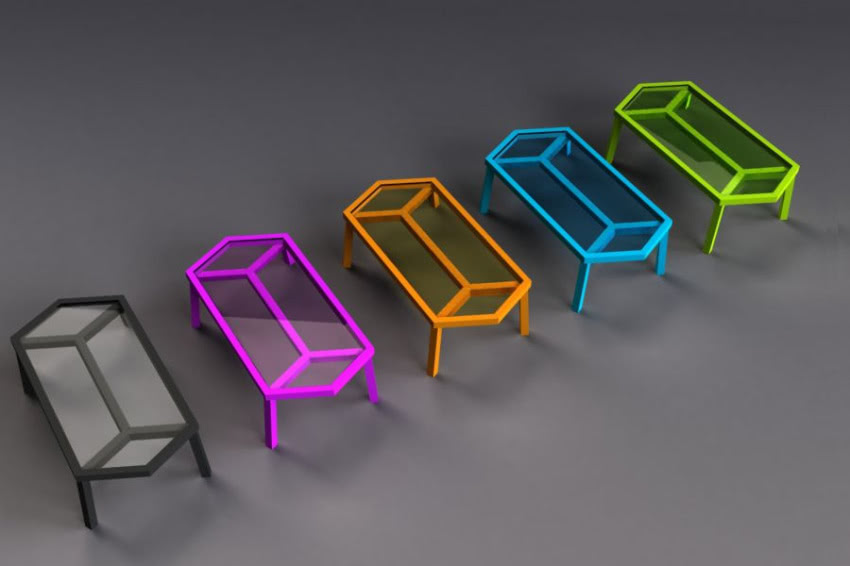 Stoliki kawowe Stroketable ze szkła i derwna....