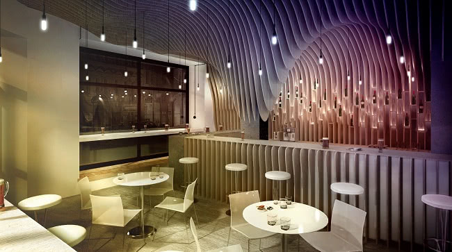 Oświetlenie restauracji Zmiabatematu, projekt...