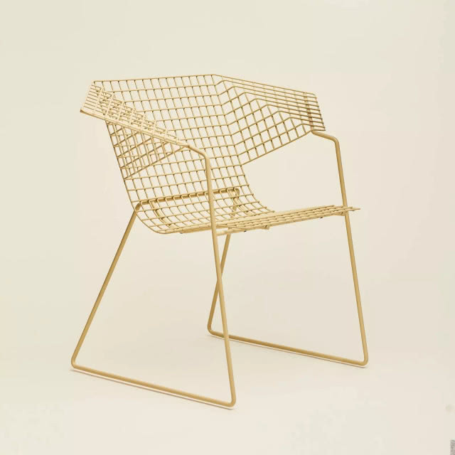 druciane krzesło żółte