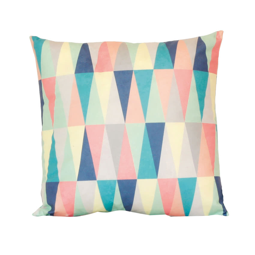 Poduszka z poliestru Pastelowe Trójkąty, MIA...