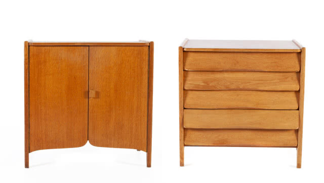 komody, drzwiczki w kształcie fali