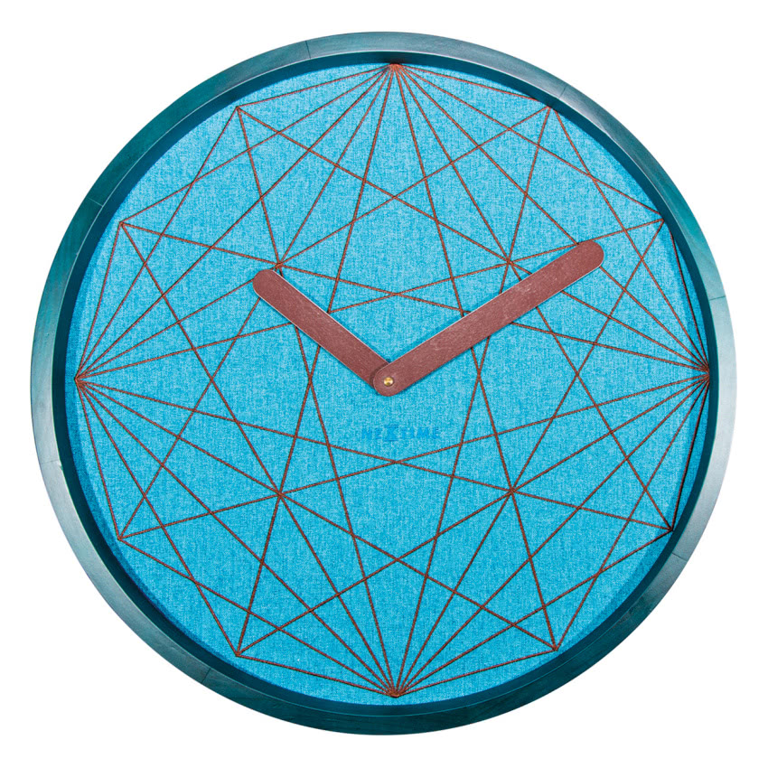 Zegar ścienny z drewna i tkaniny Calmest,...