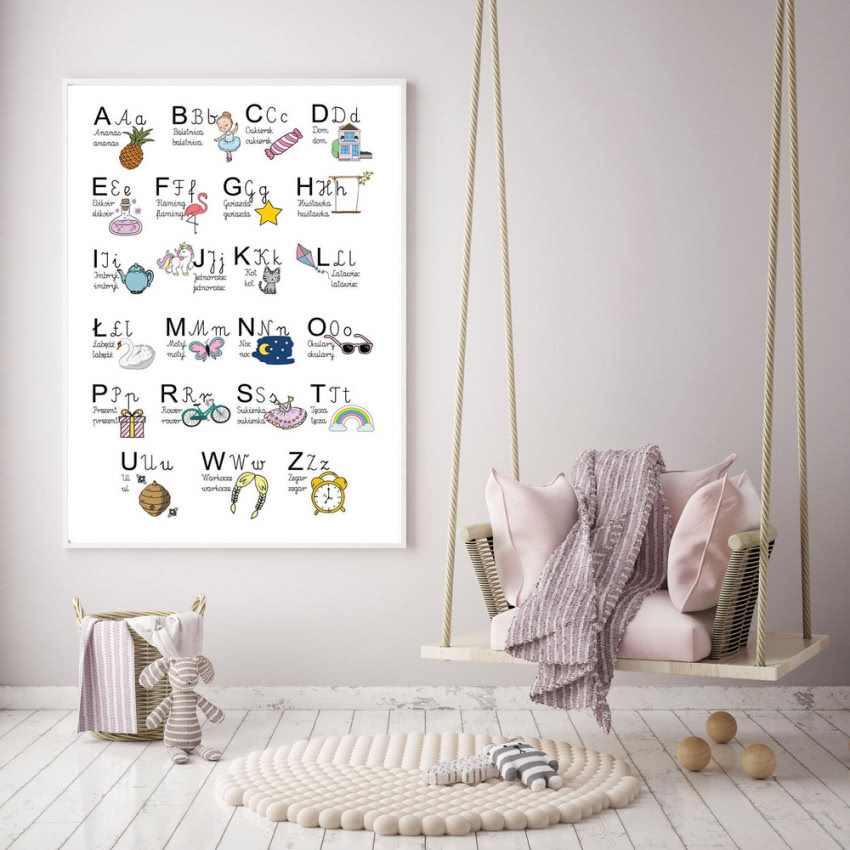 Plakat w ramie Alfabet, 50x70 cm, Wikilistka,...