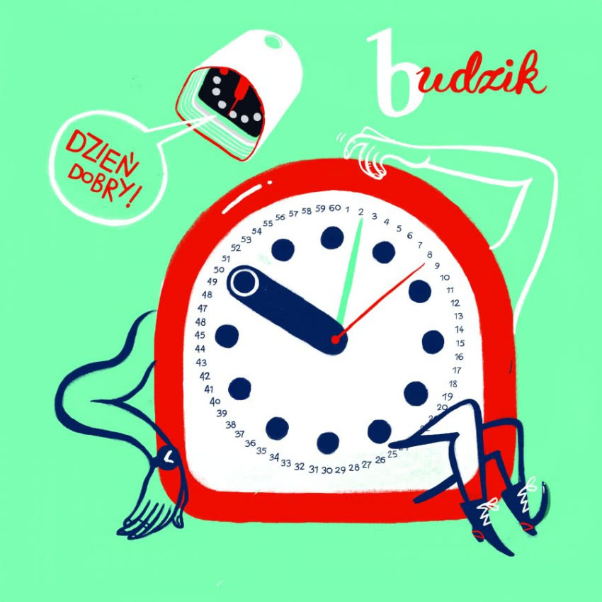 Budzik - ilustracja z "Ilustrowanego elementarza...