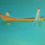 Wojciech Weiss, "Pejzaż", olej, płótno, 45 x 64...