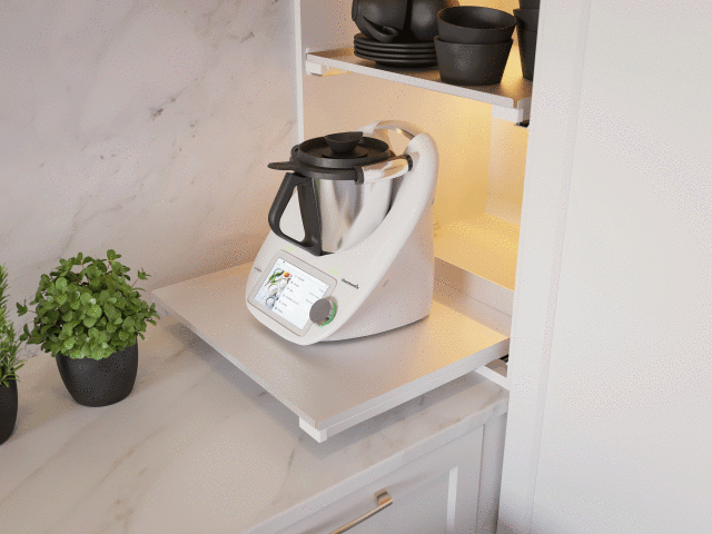 REJS kuchnia  Maxima PURO szuflada, zastawa stołowa czarna, zioła, thermomix