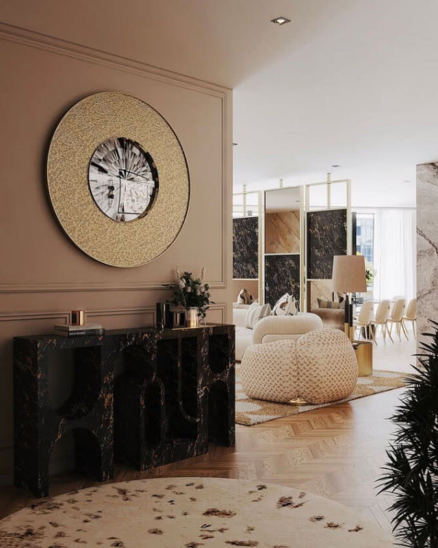 komoda, nad nią lustro