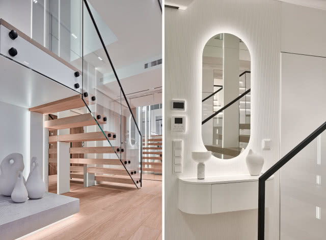 Schody ażurowe ze szkłem