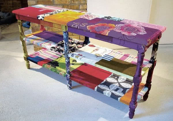 "Ścinki", z których szyte są patchworkowe obicia...