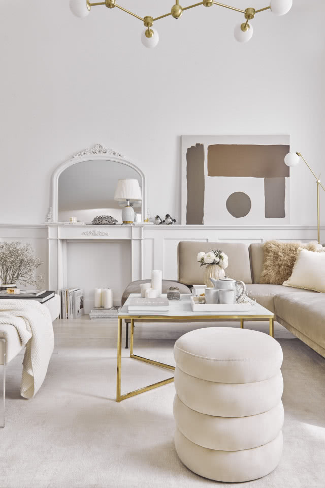 Kobiecy salon w stylu glamour