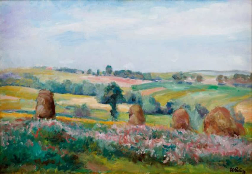 Wojciech Weiss, "Pejzaż", olej, płótno, 45 x 64...