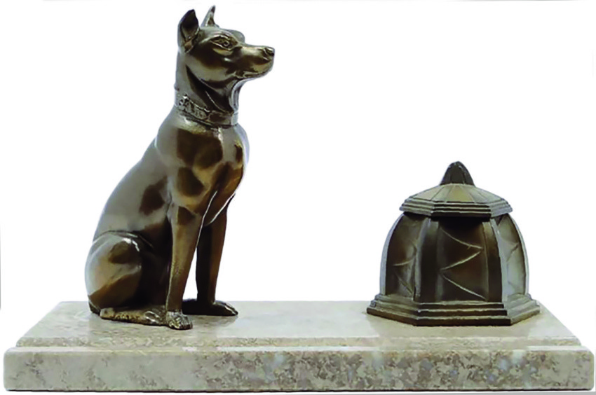 Kałamarz, Austria, lata 30., mosiądz, kamień,...