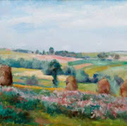 Wojciech Weiss, "Pejzaż", olej, płótno, 45 x 64...