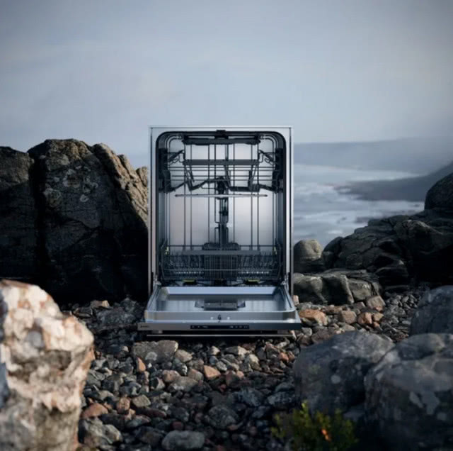 urządzenie marki ASKO, skały woda, kamienie