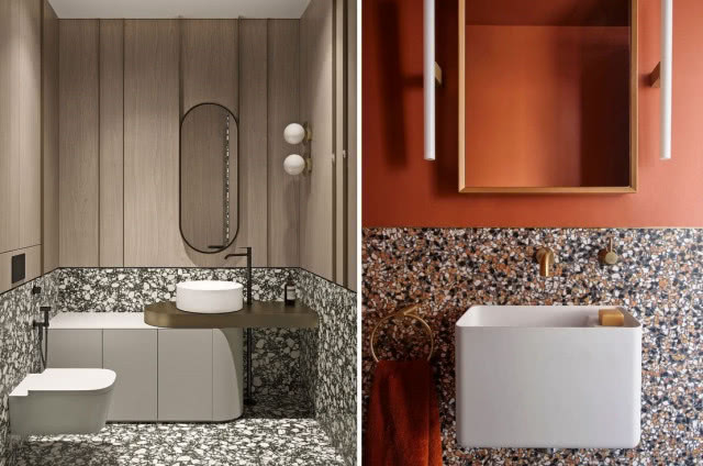 kolorowa łazienka z lastryko