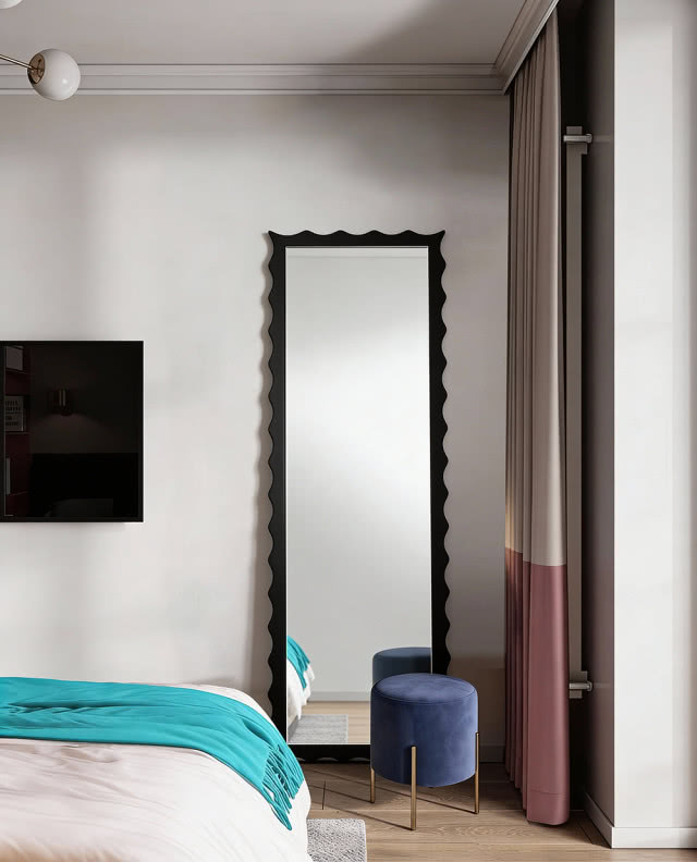 Lustro w czarnej ramie Vibrant 