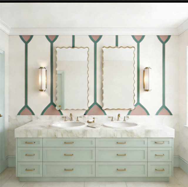 Lustro Biscuit Rectangle w złotej ramie