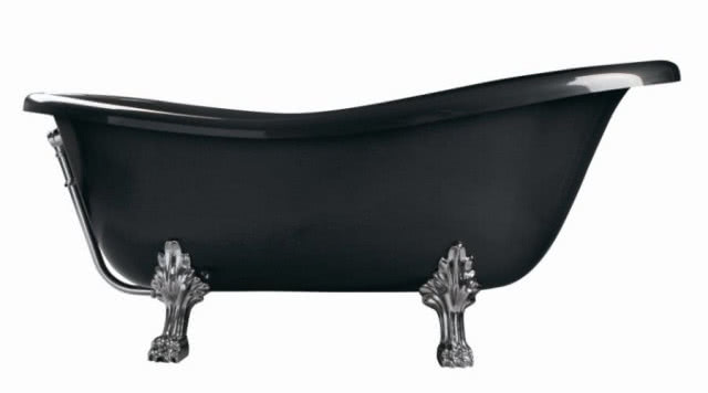 Stylizowana, wolno stojąca wanna retro Otylia, dostępna w kilku wersjach kolorystycznych, na nogach mosiężnych, chromowanych lub na drewnianym stelażu, PMD PIRAMIDA