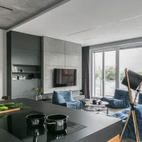 Apartament w Poznaniu - minimalizm z niebem w tle