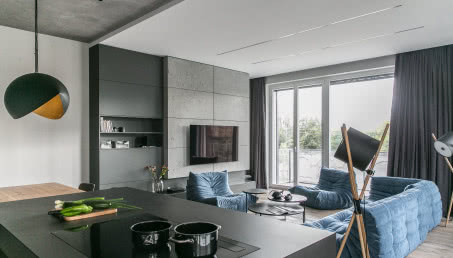 Apartament w Poznaniu - minimalizm z niebem w tle