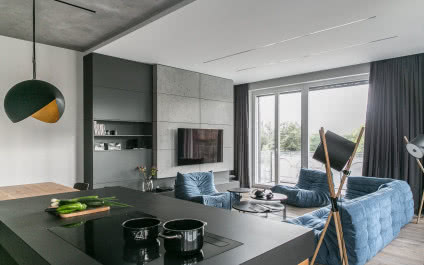 Apartament w Poznaniu - minimalizm z niebem w tle