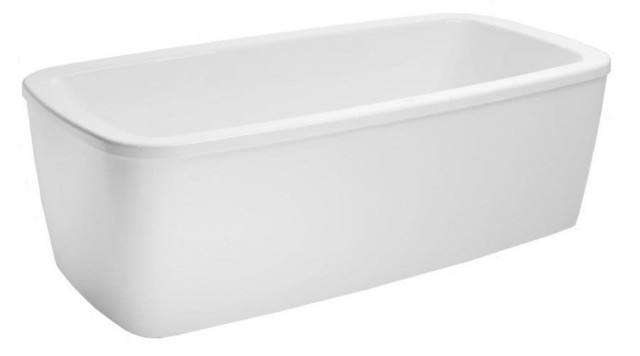 Akrylowa wolno stojąca wanna z serii Palomba zrobiona z akrylu, w zestawie stelaż i obudowa, wym.: 180 x 90 x 61 cm, projekt Ludovica i Roberto Palomba, LAUFEN